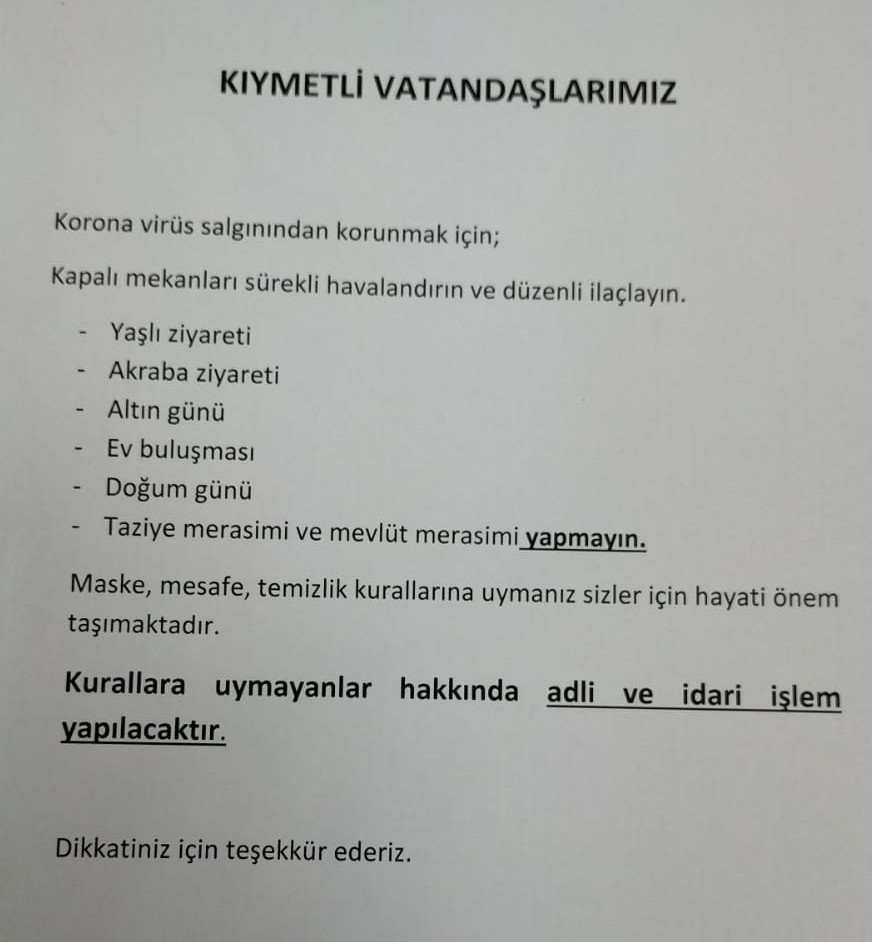 Kendi ve Sevdiklerinizin Sağlığı için Kurallara Uyalım.